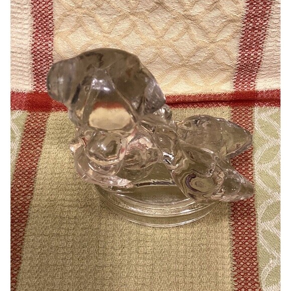 L.E. Smith Art Glass "Goose Girl " 6” Clear Figurine Decoration - Picture 5 of 10